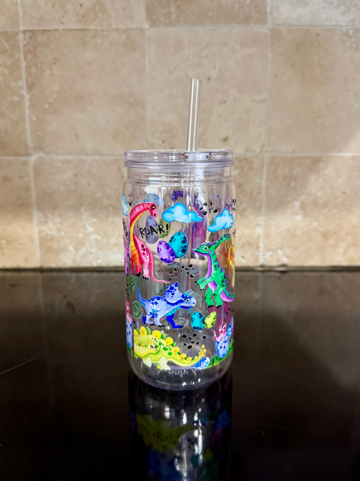 Colorful Dino Tumbler