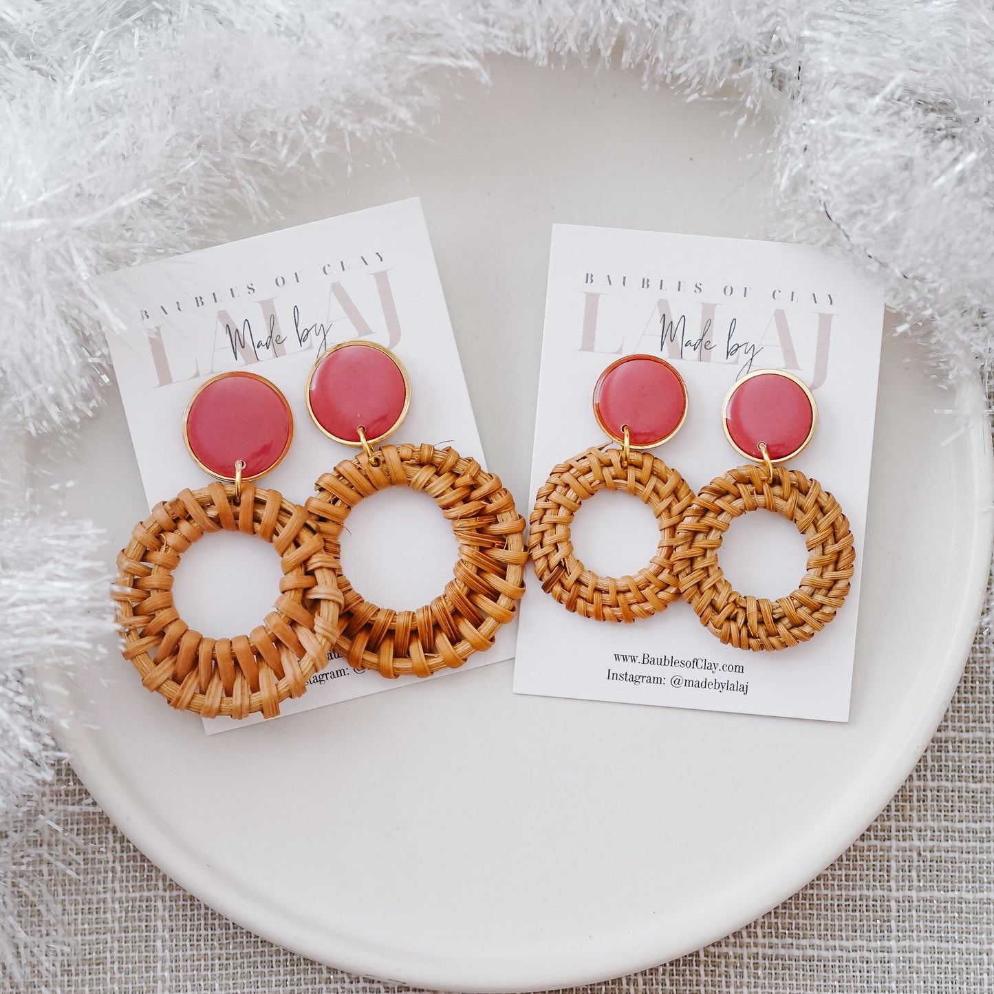 Rattan Hoop Earrings