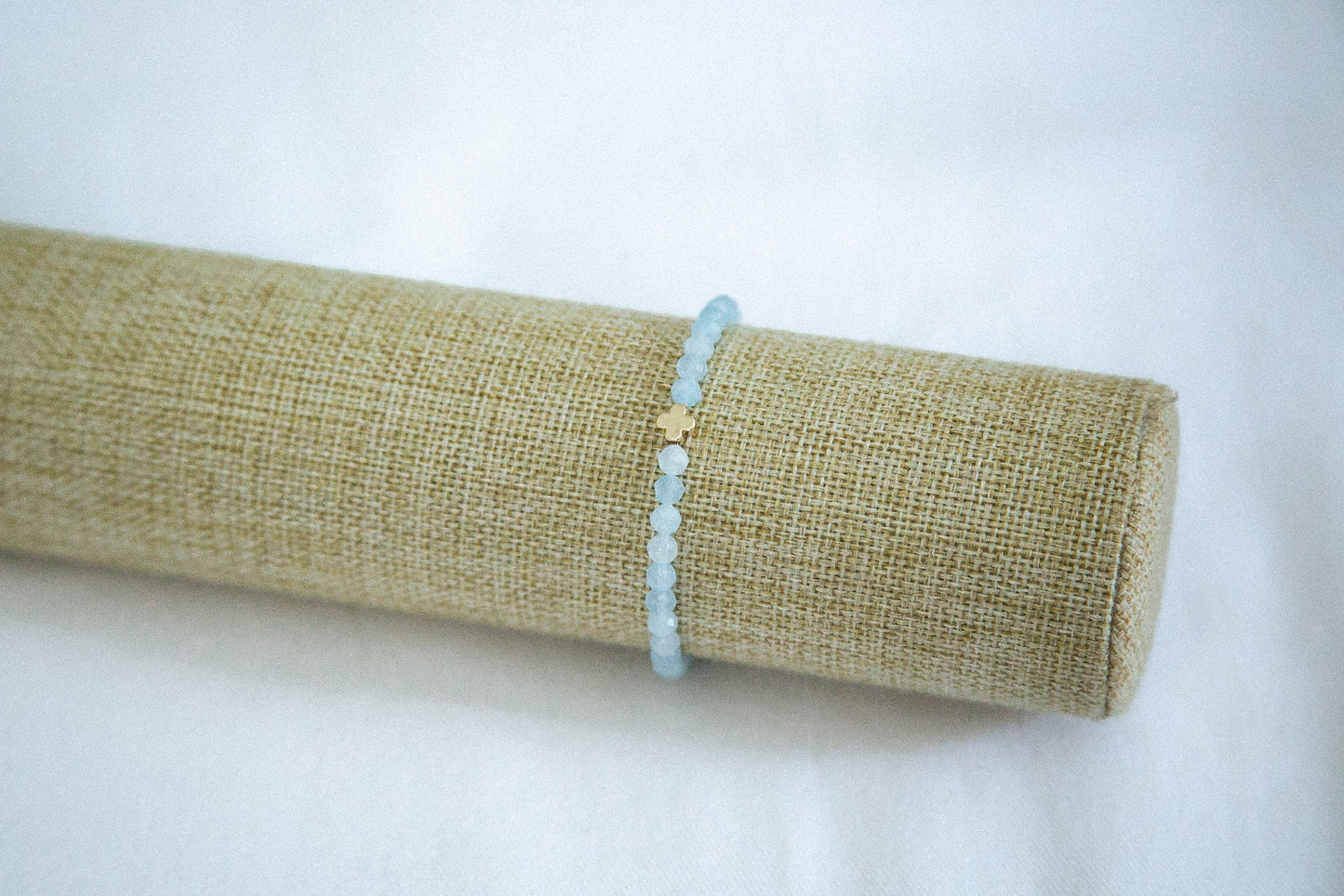 Cross Bracelet - Aquamarine