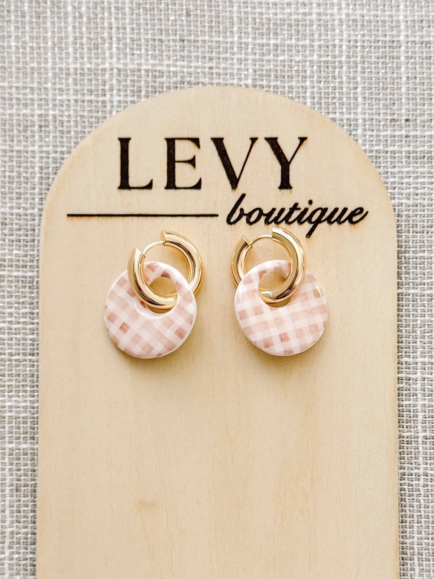 Fall Collection - Brown Plaid Hoops