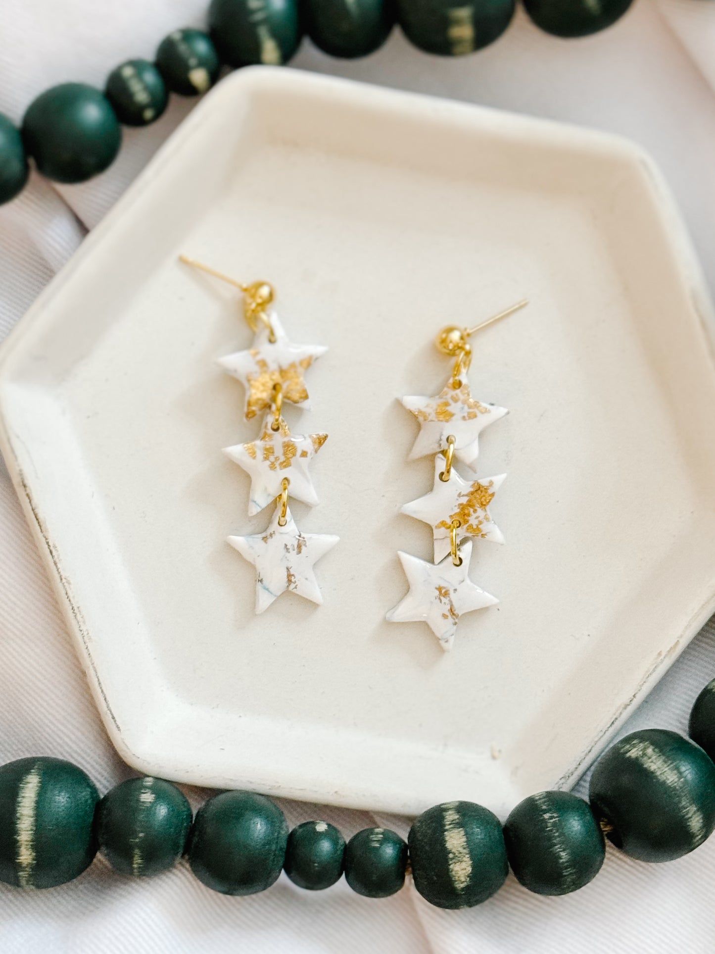 Star Trio - White and Gold