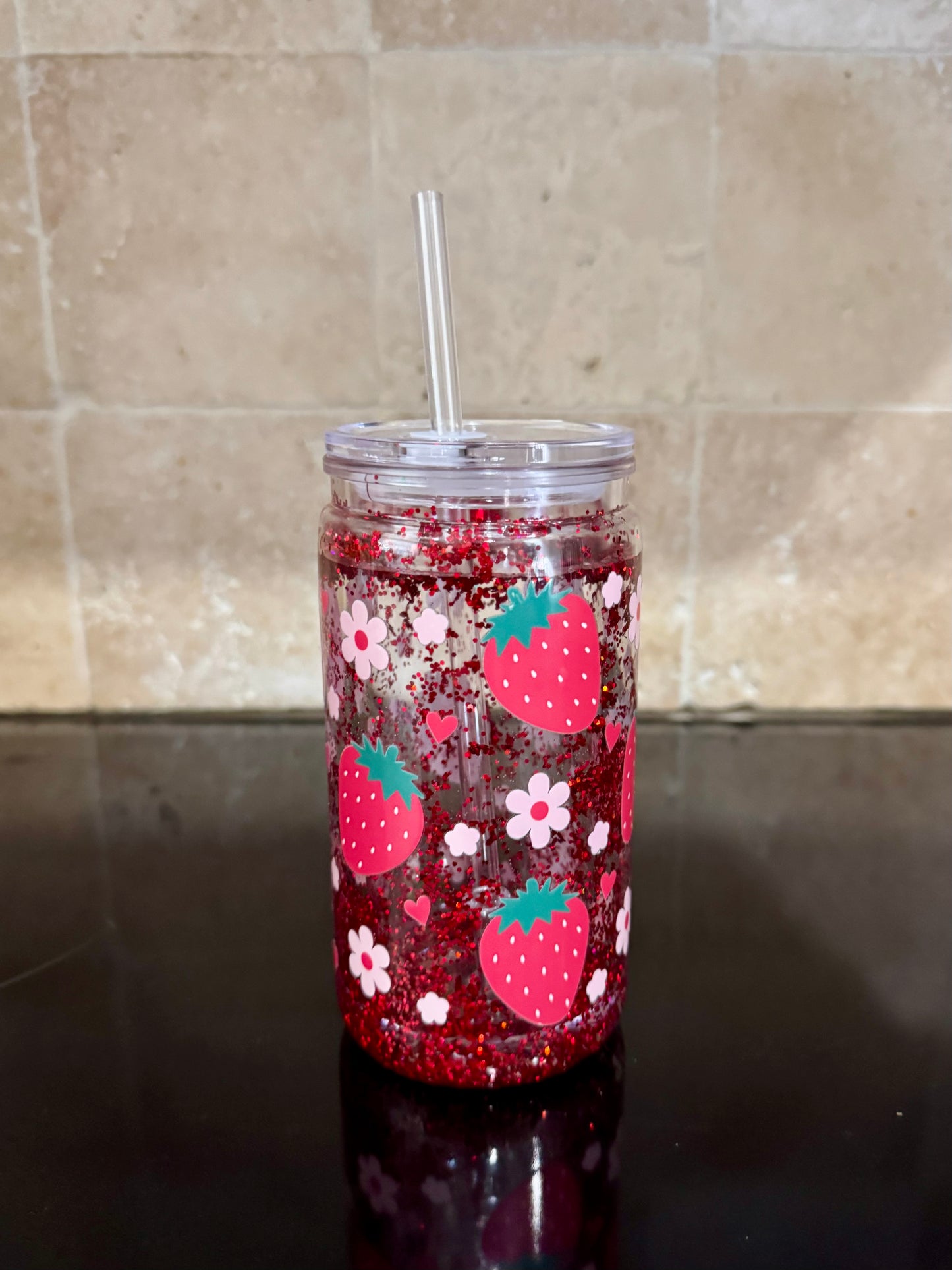 Strawberry Flower Tumbler
