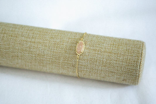 Druzy Slider Bracelet - Champagne