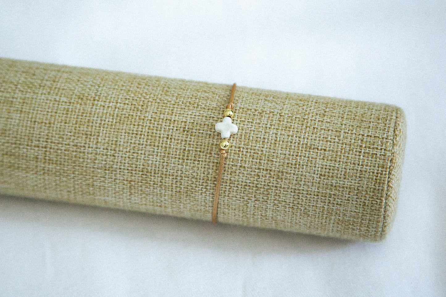 Stone Cross Adjustable Bracelet