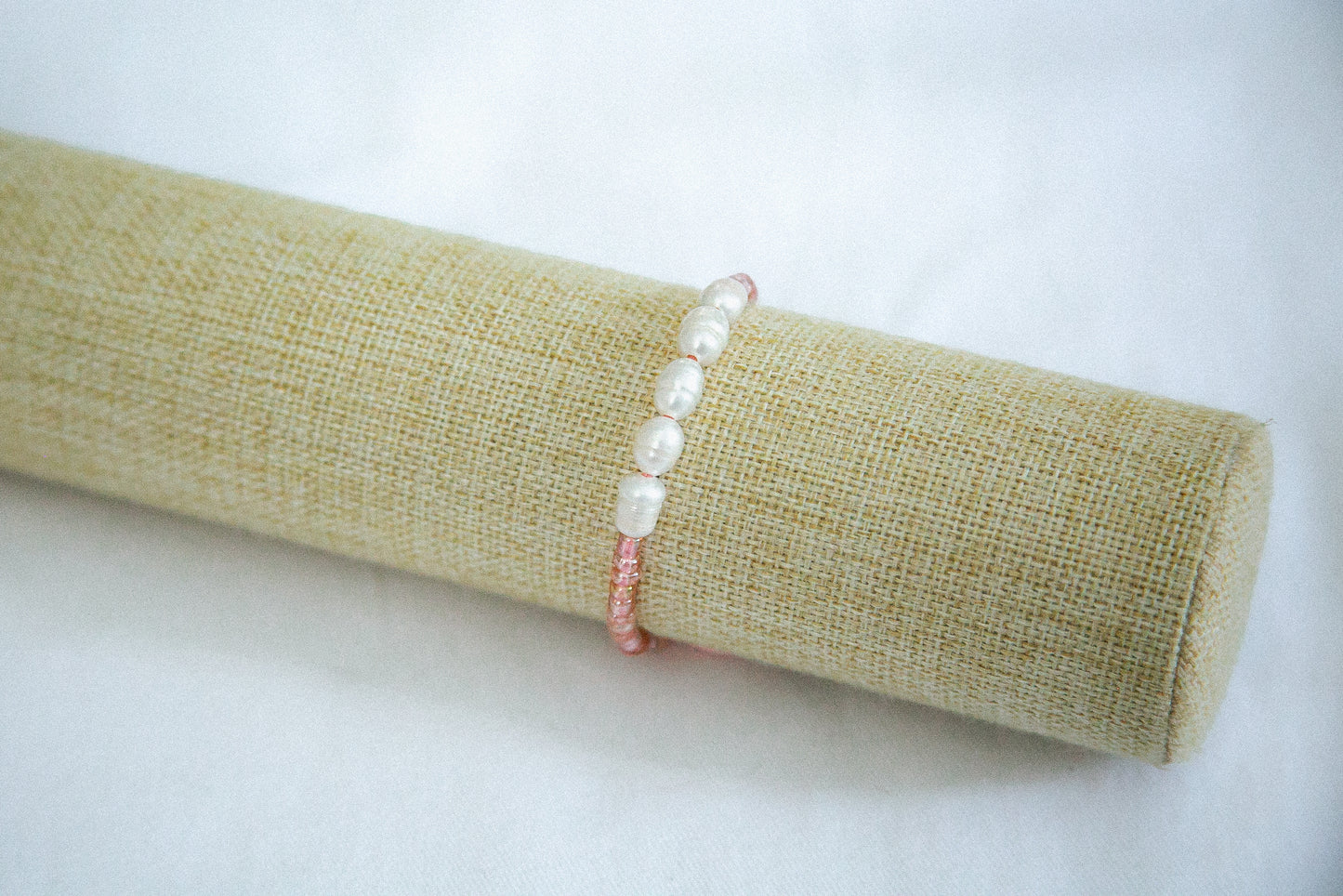 Pearl Adjustable Bracelet - Pink