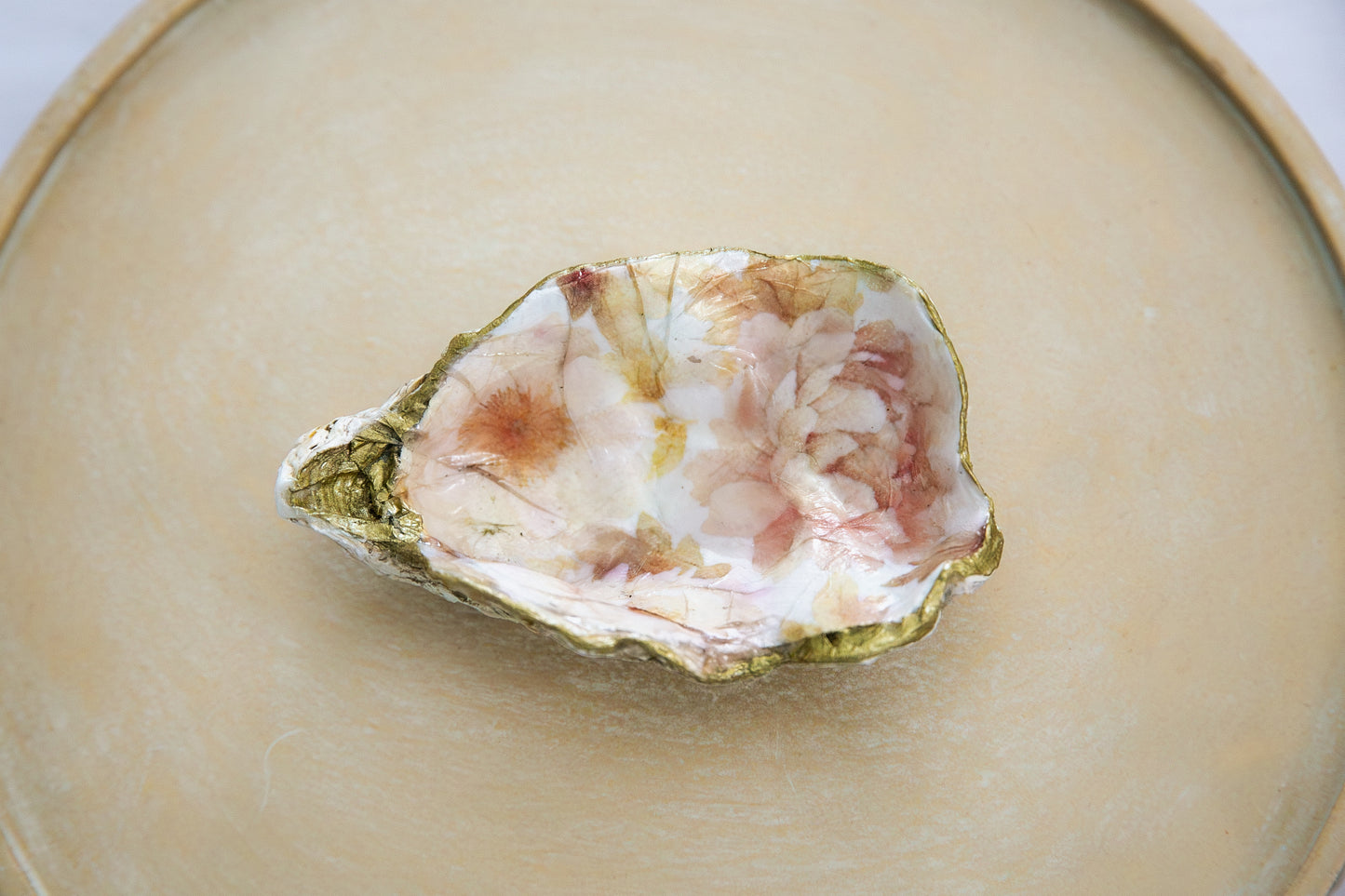 Oyster Shell Trinket Dish - Fall Floral