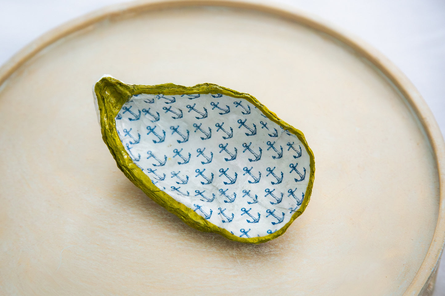 Oyster Shell Trinket Dish - Anchors