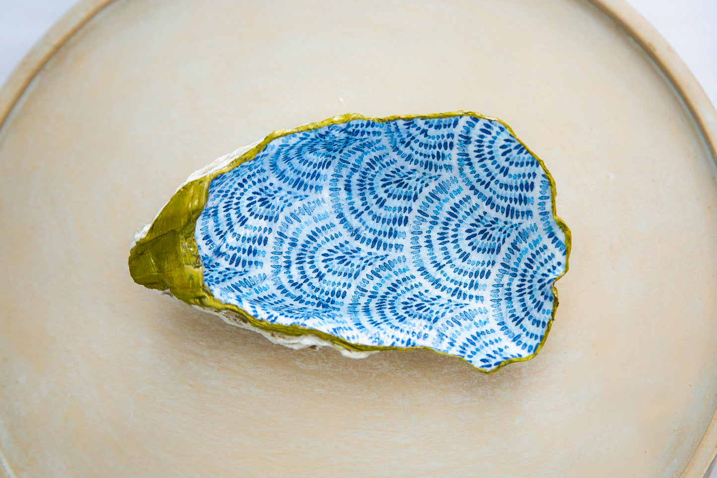 Oyster Shell Trinket Dish - Blue Scallop