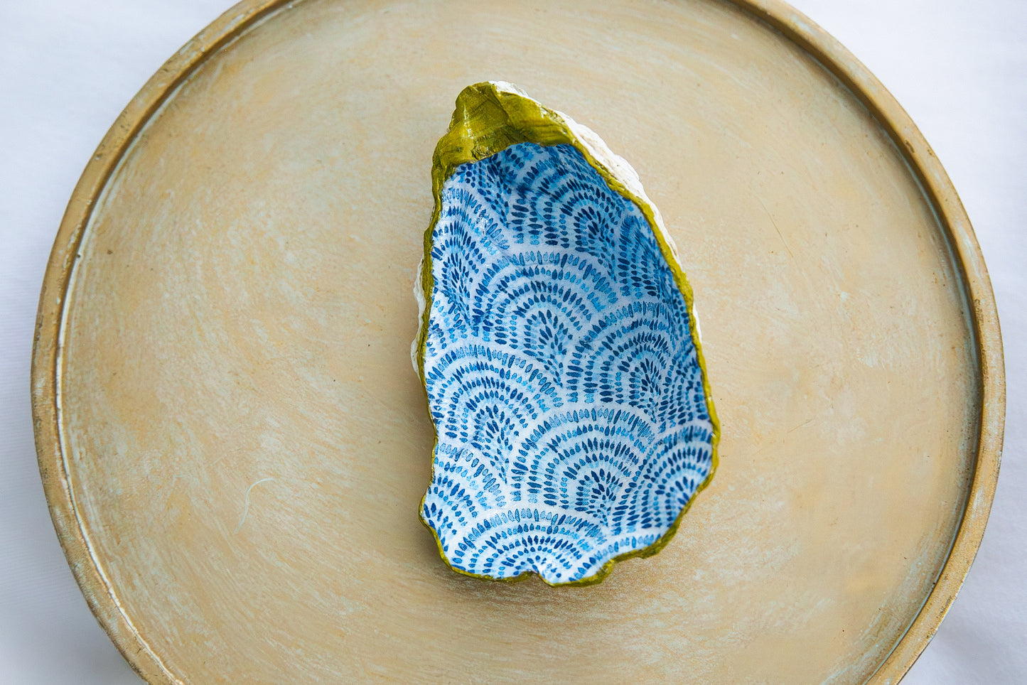 Oyster Shell Trinket Dish - Blue Scallop