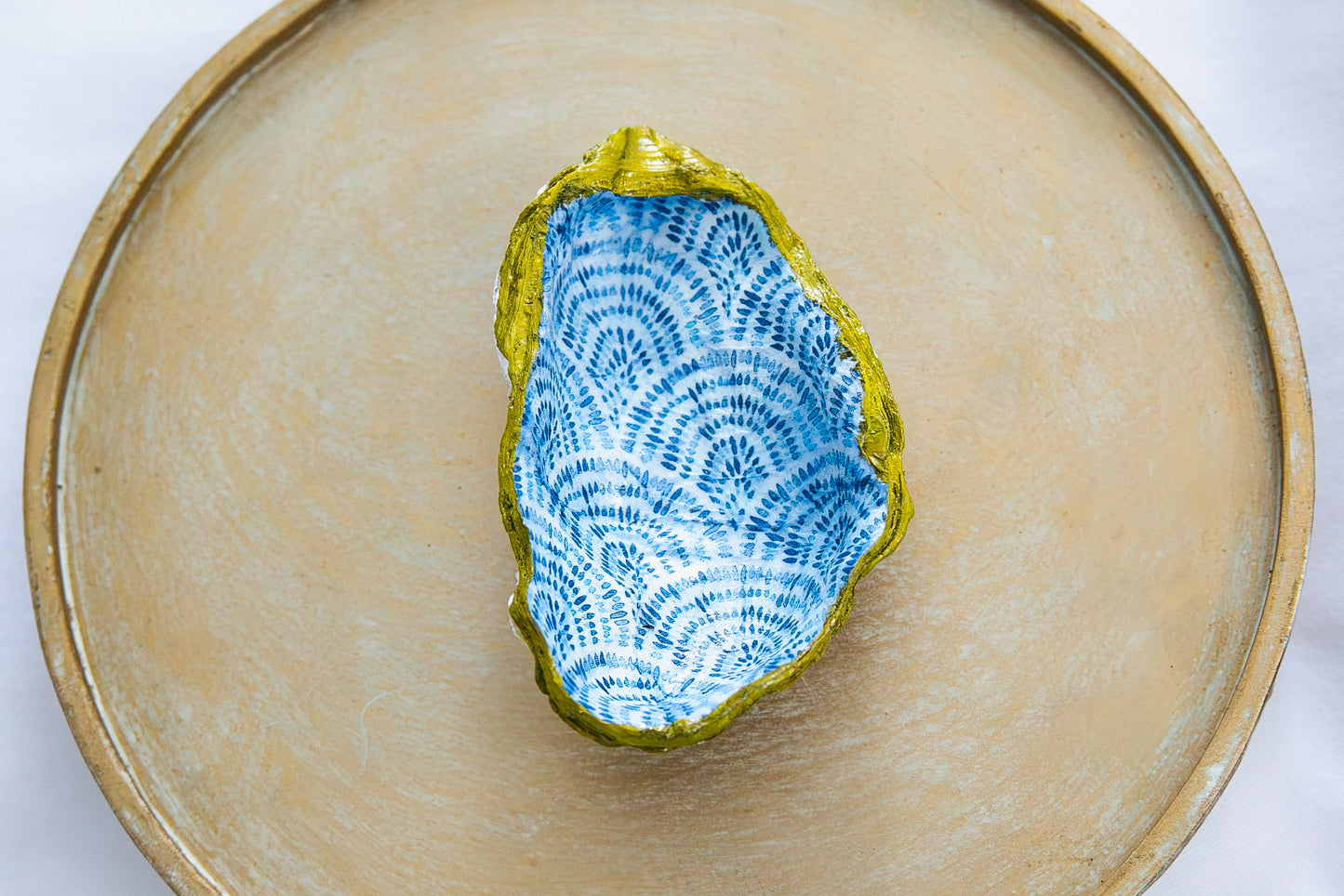 Oyster Shell Trinket Dish - Blue Scallop