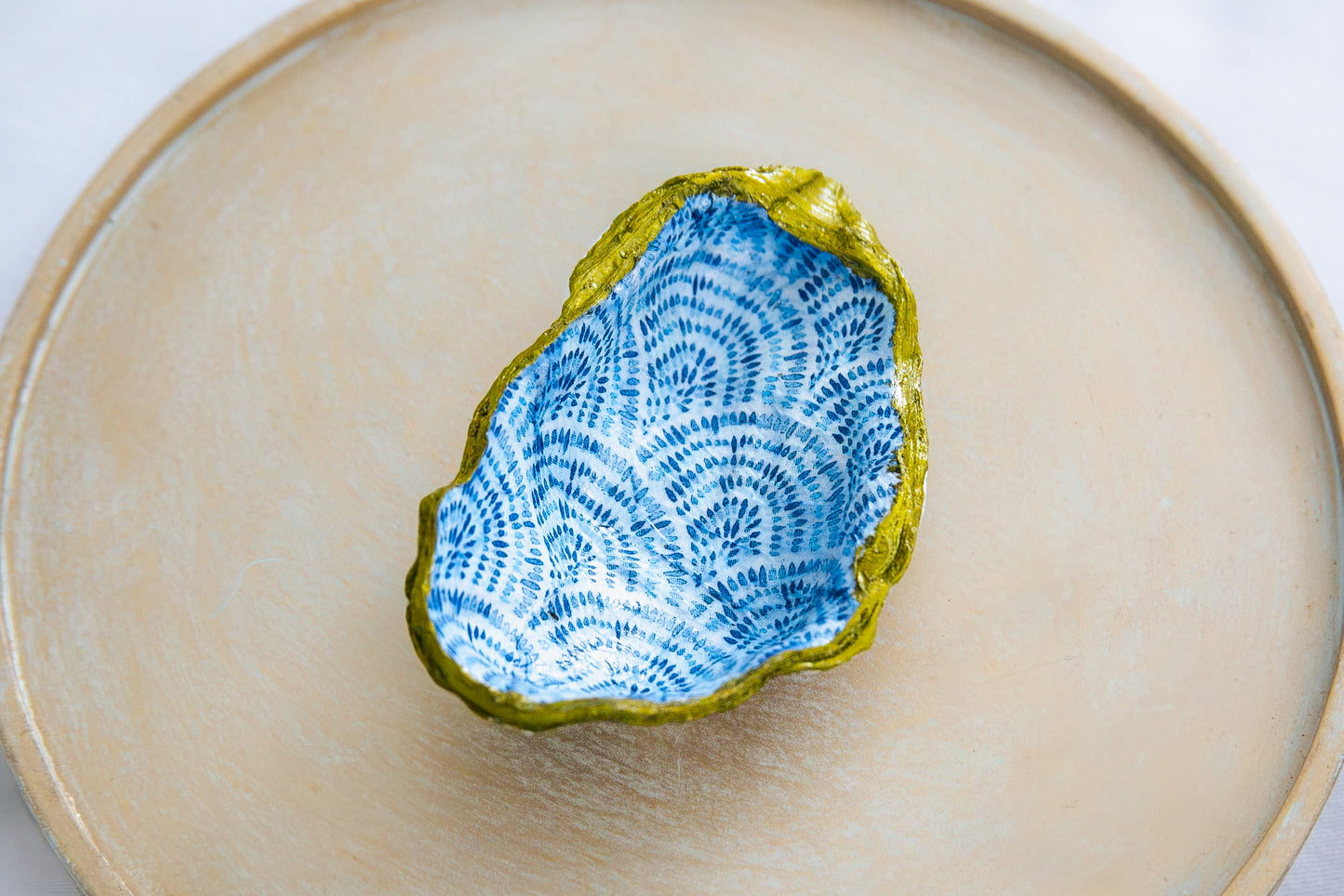 Oyster Shell Trinket Dish - Blue Scallop