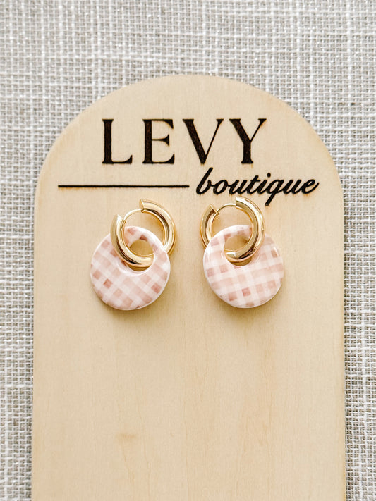 Fall Collection - Brown Plaid Hoops