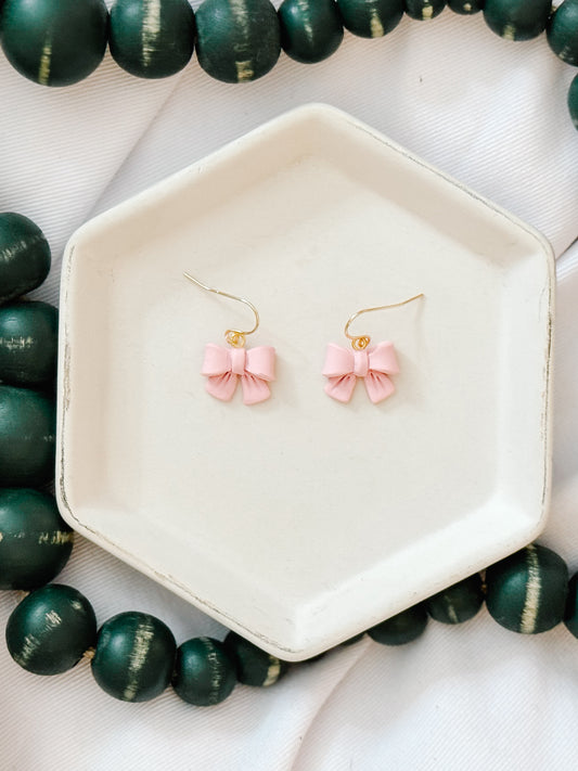 Mini Bows - Pink with Pleats