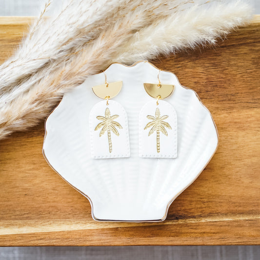 Vintage Palm Tree - White