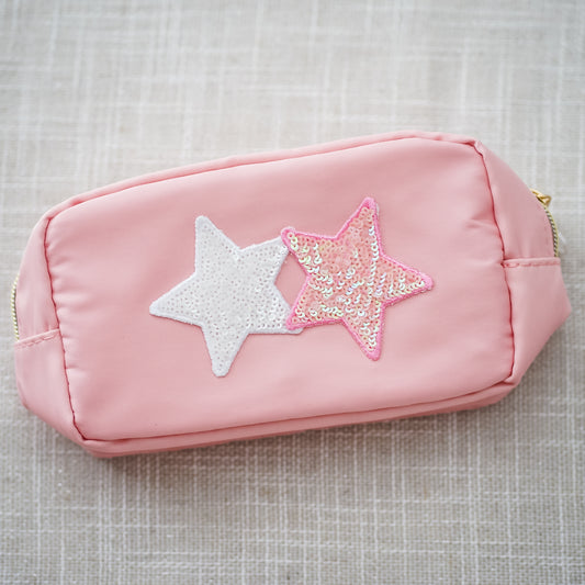 Cosmetic Pouch (Large) - Pink Star
