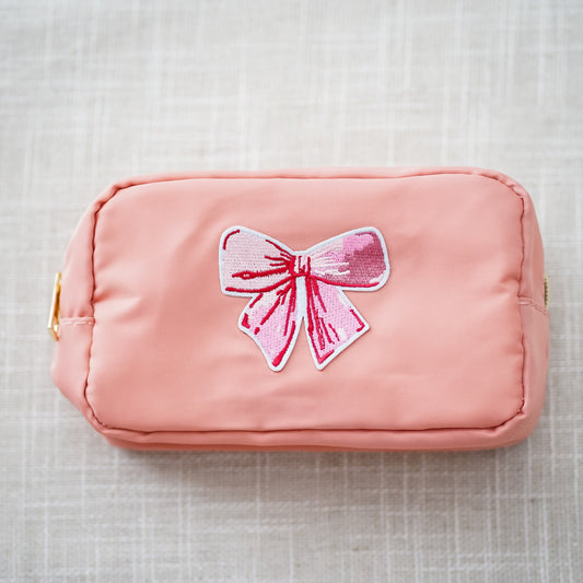 Cosmetic Pouch (Large) - Pink Bow