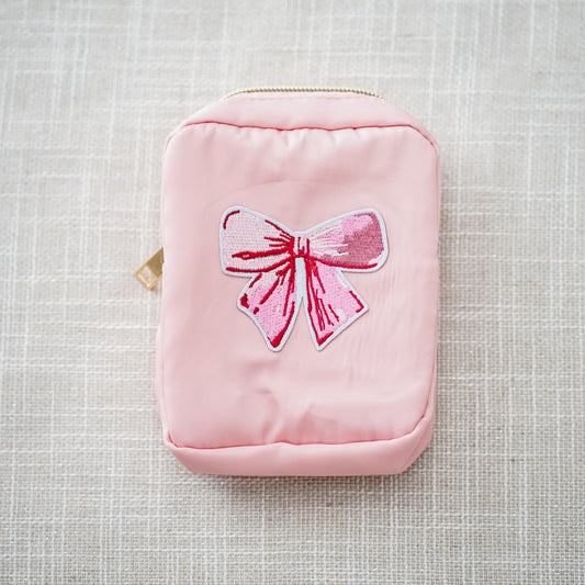 Cosmetic Pouch (Small) - Pink Bow
