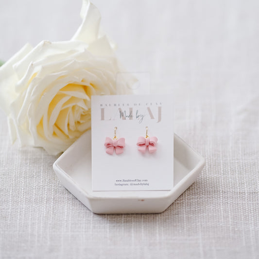 Mini Bow French Hook, Pink